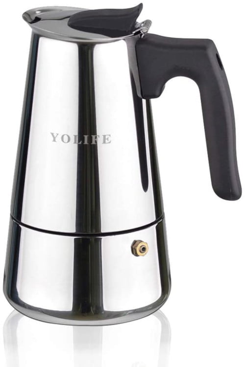 YOLIFE Stovetop Espresso Maker,Stainless Steel Italian Coffee Moka Pot For Small Induction Cookers