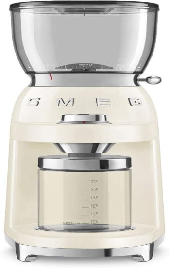 Smeg 50's Retro Style Aesthetic Coffee Grinder, CGF01 (Cream)