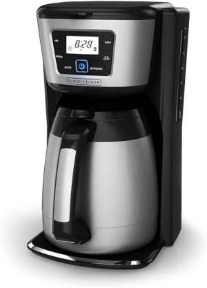 BLACK+DECKER 12-Cup Thermal Coffeemaker, Black/Silver, CM2035B