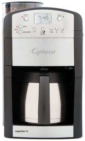 Capresso 465 CoffeeTeam TS 10-Cup Digital Coffeemaker with Conical Burr Grinder and Thermal Carafe