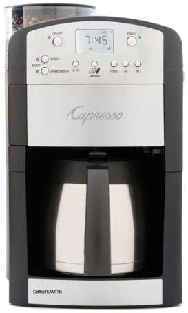 Capresso 465 CoffeeTeam TS 10-Cup Digital Coffeemaker with Conical Burr Grinder and Thermal Carafe